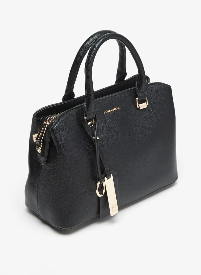 Flora Bella By Shoexpress Textured Tote Bag with Double Handle and Zip Closure