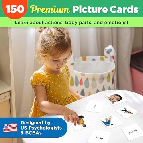 ThinkPsych Real People Flashcards 150 Body Parts Emotions and Verbs Realistic Picture Cards for Speech Therapy Materials Autism Learning Materials Body Parts for Toddlers - Image 5