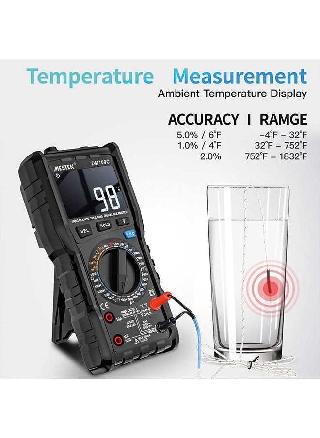 MESTEK - MESTEK Digital Multimeter Tester TRMS 9999 Counts Voltage Tester Auto-Ranging Ohm Amp VoltMeter with NCV, AC/DC Current, Voltage, Resistance, Diodes, Continuity,Capacitance,Temperature - Image 1