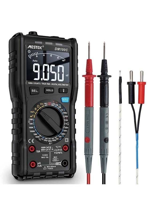 MESTEK - MESTEK Digital Multimeter Tester TRMS 9999 Counts Voltage Tester Auto-Ranging Ohm Amp VoltMeter with NCV, AC/DC Current, Voltage, Resistance, Diodes, Continuity,Capacitance,Temperature - Image 1