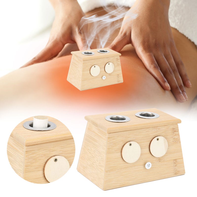 2 Holes Bamboo Moxa Moxibustion Box Moxa Roller Stick Holder Moxibustion Tool - Image 4