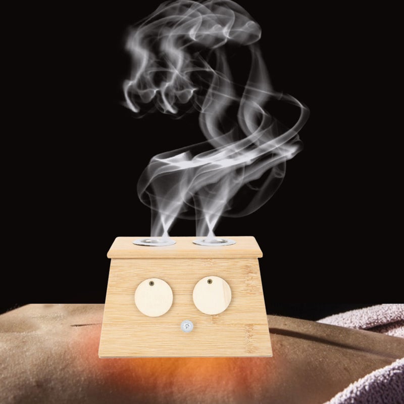 2 Holes Bamboo Moxa Moxibustion Box Moxa Roller Stick Holder Moxibustion Tool - Image 5