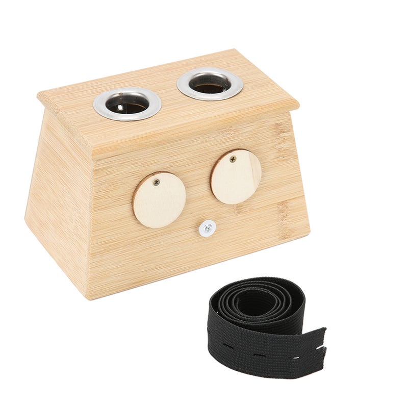 2 Holes Bamboo Moxa Moxibustion Box Moxa Roller Stick Holder Moxibustion Tool - Image 2