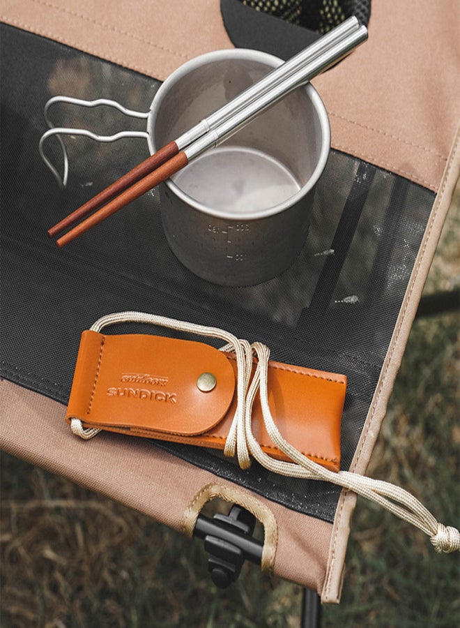 sundick Folding Chopsticks Outdoor Camping Picnic Travel Portable Tableware A Pair of Chopsticks with Storage Bag - Image 2