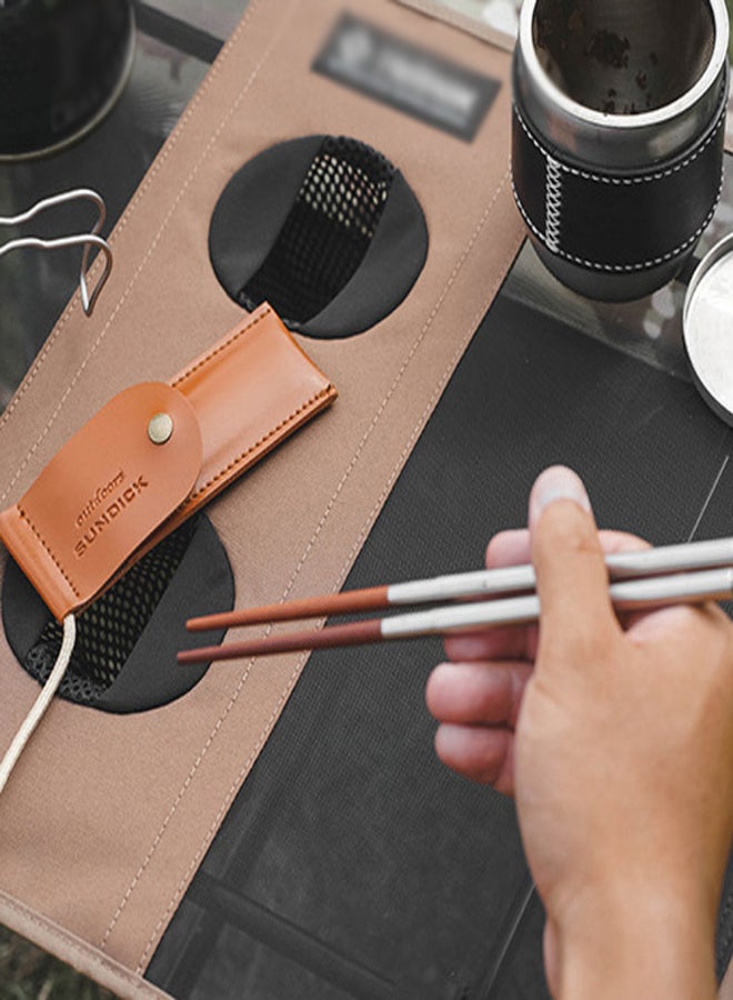 sundick Folding Chopsticks Outdoor Camping Picnic Travel Portable Tableware A Pair of Chopsticks with Storage Bag - Image 3
