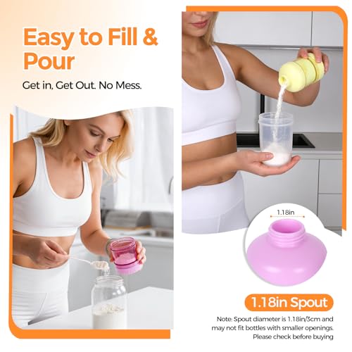 BooMetCheer 2 Pack Protein Powder Container to Go with Keychain & Keyring, Large Capacity, Clear, Leakproof, Ideal for workouts, fitness, or travel (Green&Blue) - Image 2