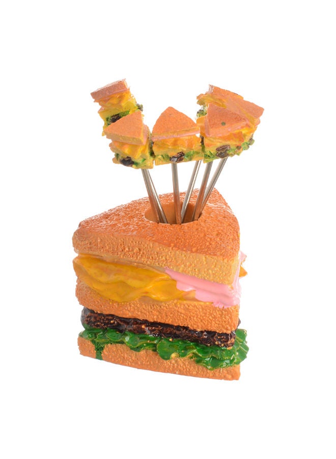 Triangle Sandwich Fruit Forks Set 7 Pieces  - Image 1