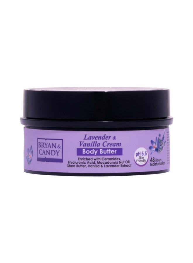 BRYAN & CANDY Lavender & Vanilla Body Butter 200g |Ph5.5 Skin Friendly | 48hrs Moisturization | 100% Vegan - Image 1