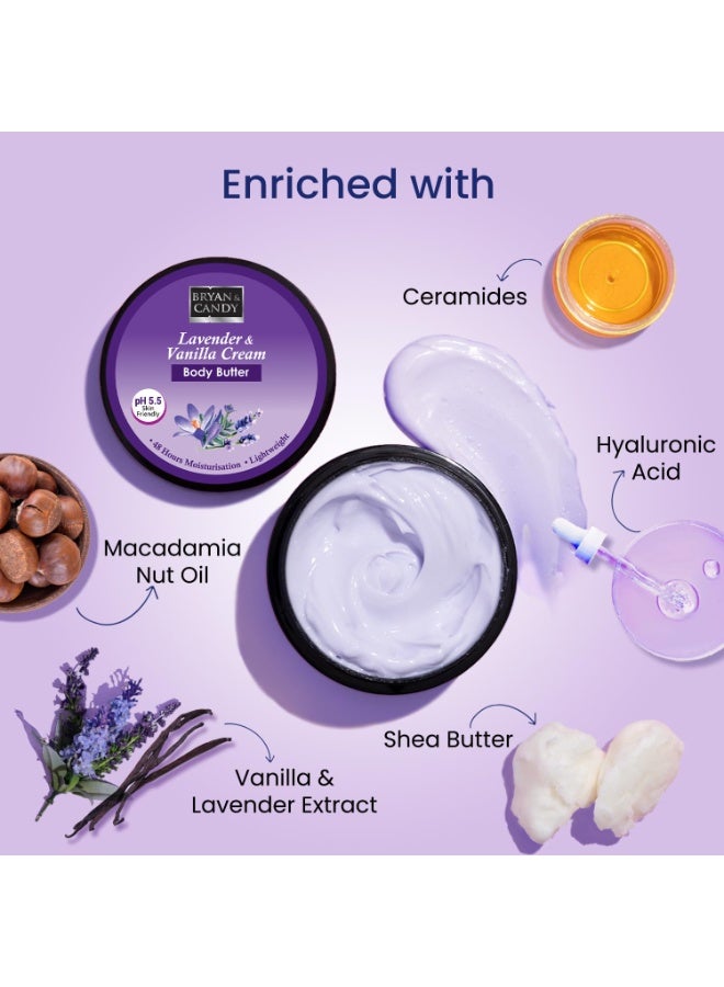 BRYAN & CANDY Lavender & Vanilla Body Butter 200g |Ph5.5 Skin Friendly | 48hrs Moisturization | 100% Vegan - Image 2