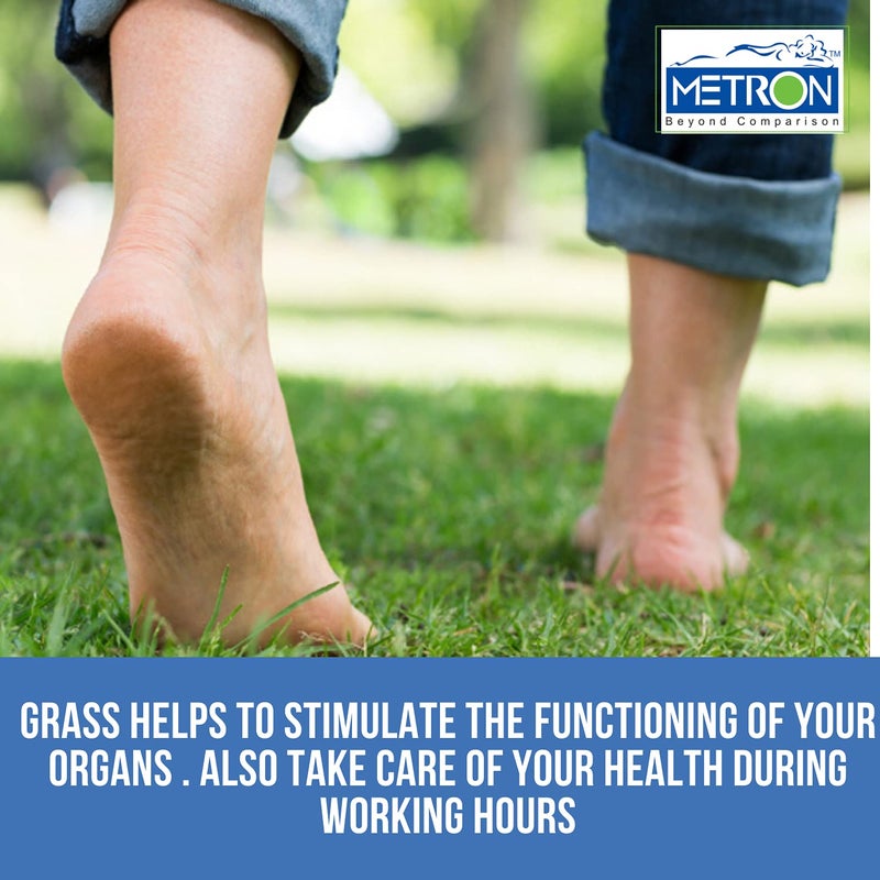 METRON Adjustable 3in1 Foot Rest Stool for Under Desk with Removable Artificial Grass Turf Top Mat Sheet Relieves Foot Pain Improves Blood Circulation 3 Height Options 5 7 9 - Image 3