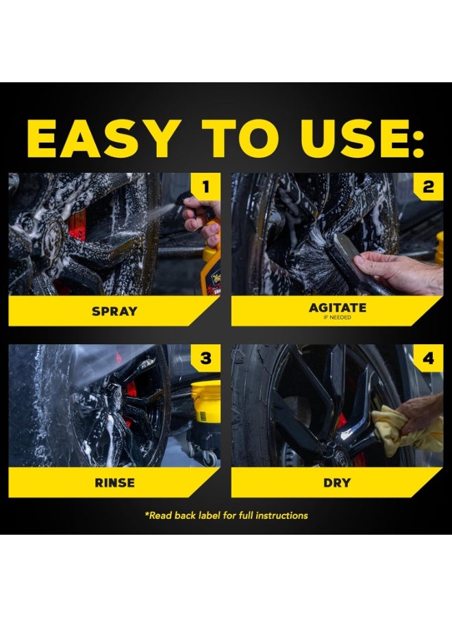 Meguiar's Meguiar's Hot Rims Black Wheel Cleaner, Deep Foaming Gel Specially Formulated to Effectively Clean Matte, Gloss, Satin, and Chrome Black Wheels, 24 Oz Spray Bottle - Image 3