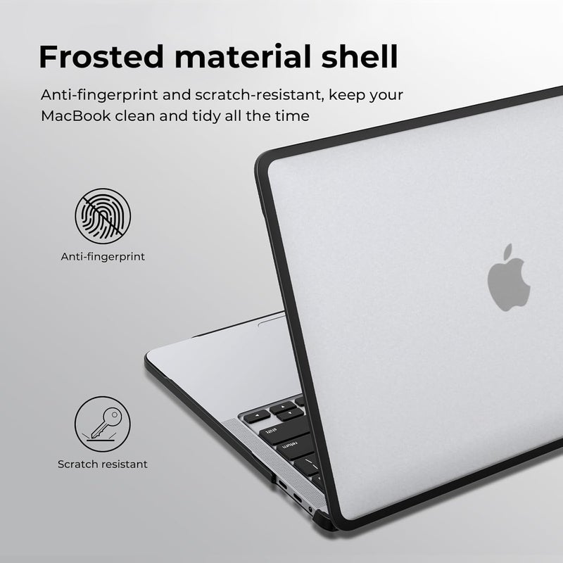 BlueSwan Hard Shell Case compatible for Macbook Pro 13 inch M2 M1 A2338 A2251 A2289 A2159 A1989 A1706 A1708,2022-2017 Released,Anti-rupture TPU Frame + PC Matte Anti-fingerprint Cover-Frosted Clear - Image 4