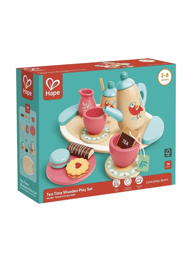 Hape مجموعة لعب الشاي الخشبية من هابي - Image 4