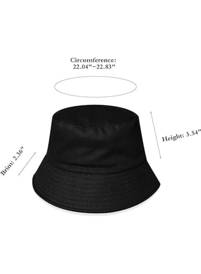Plain, imported, foldable bucket hat for sun and UV protection, suitable for unisex fishermen, black, one size - Image 3