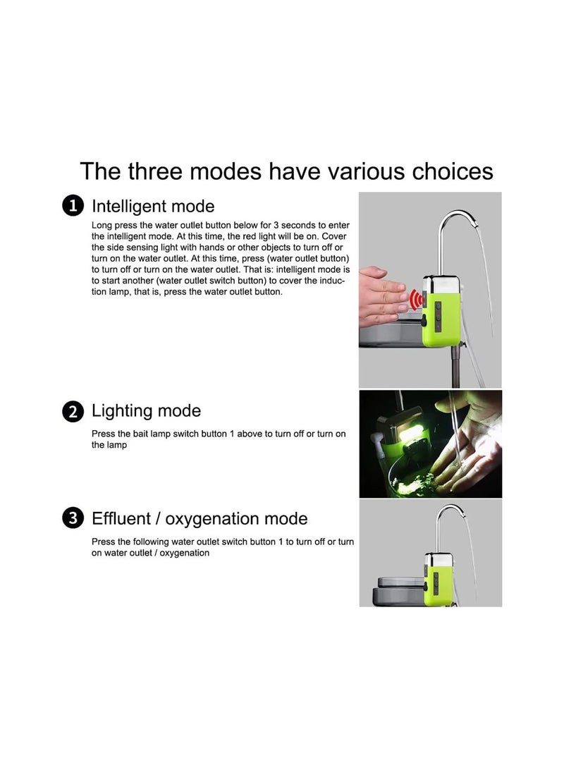 3 in 1 Fishing Tap and Oxygen Pump Tool, Three in One Water Tap with LED Light, Portable Fish Aquarium Air Pump  - Image 2