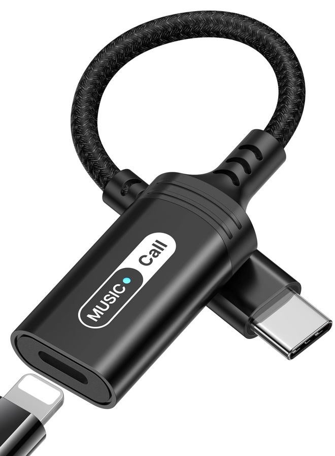 iMangoo USB C to Lightning Audio Adapter for Apple iPad Pro 10 iPhone 16 15 Pro Max, Type C Male to Female MFi Certified Lightning Headphone Earphones Converter for iPad Air Mini 6 MacBook Connector Black - Image 1