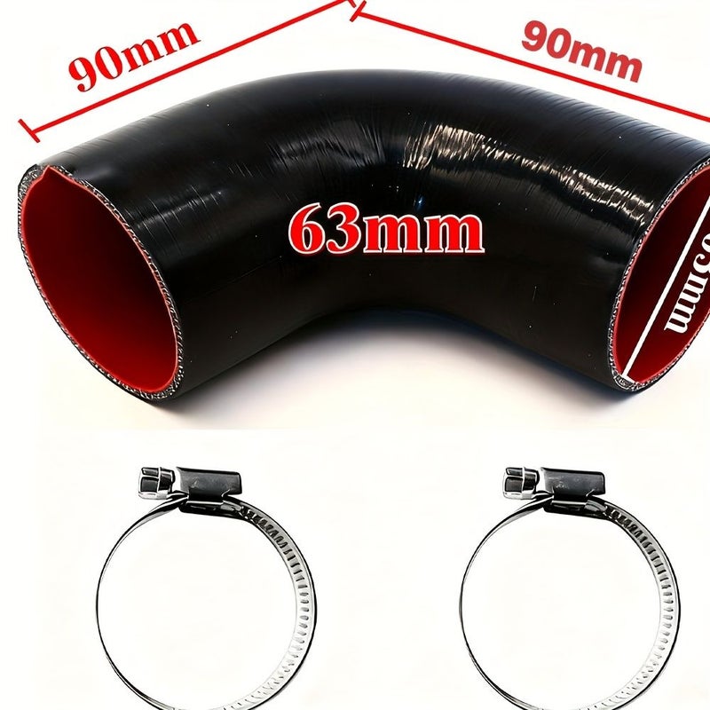 63mm 90 Degree Elbow Silicone Hose Intercooler Tube Connector 1 Piece - Image 1
