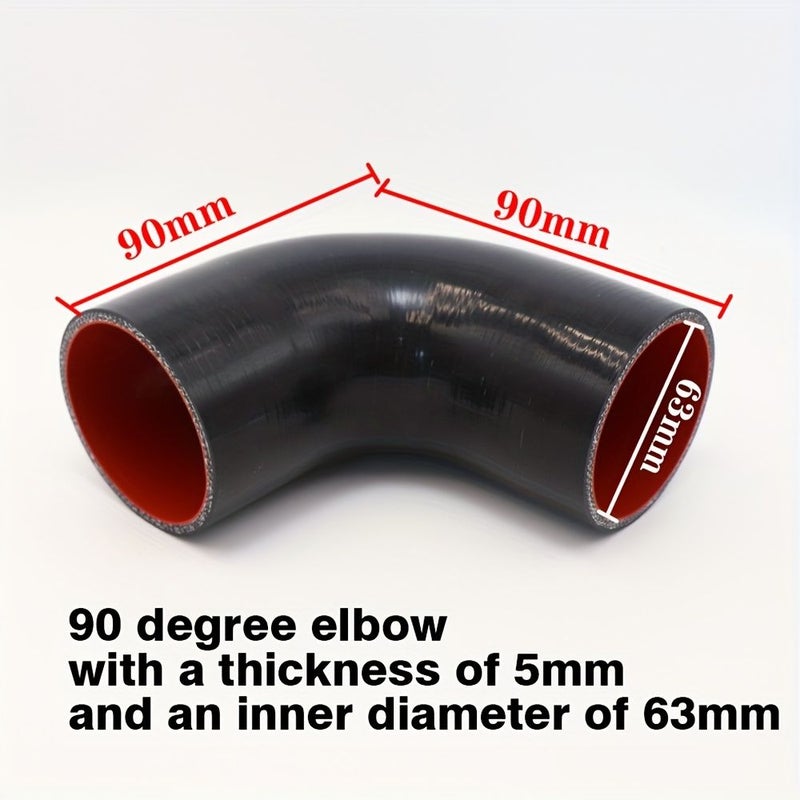 63mm 90 Degree Elbow Silicone Hose Intercooler Tube Connector 1 Piece - Image 2