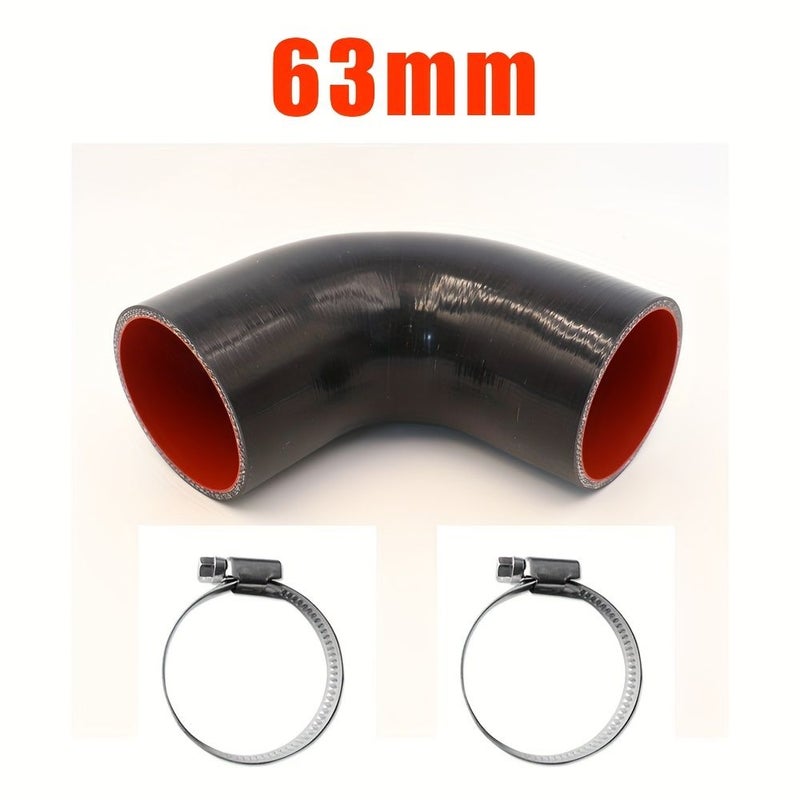 63mm 90 Degree Elbow Silicone Hose Intercooler Tube Connector 1 Piece - Image 3