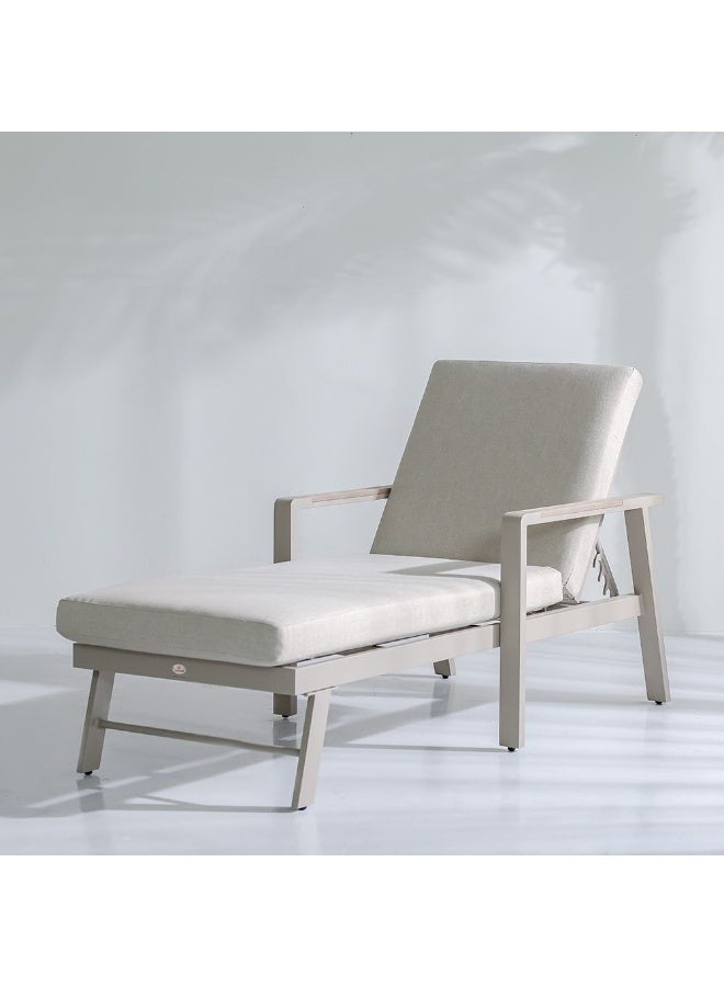 DANUBE HOME Macy Premium Outdoor Sun Lounger – Beige Rattan Style – Weather-Resistant Patio, Pool & Garden Chair with 2-Year Warranty for Ultimate Relaxation - Image 2