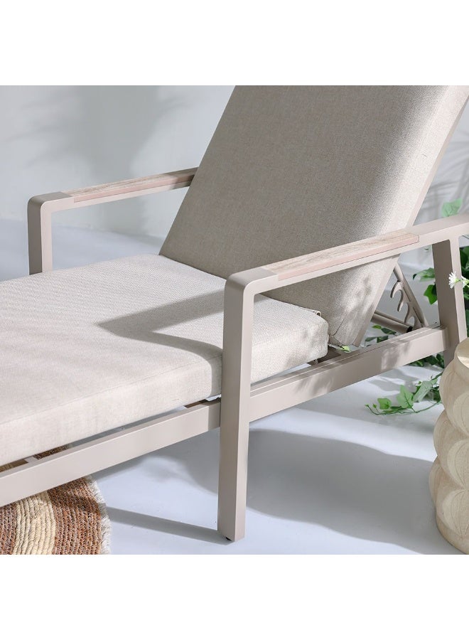 DANUBE HOME Macy Premium Outdoor Sun Lounger – Beige Rattan Style – Weather-Resistant Patio, Pool & Garden Chair with 2-Year Warranty for Ultimate Relaxation - Image 4