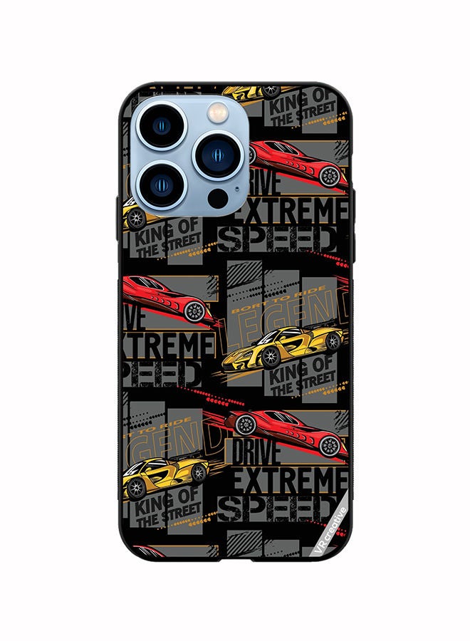 VR CREATIVE Protective Case Cover For Apple iPhone 13 Pro Abstract Seamless Pattern With Sport Cars Design Multicolour - Image 1