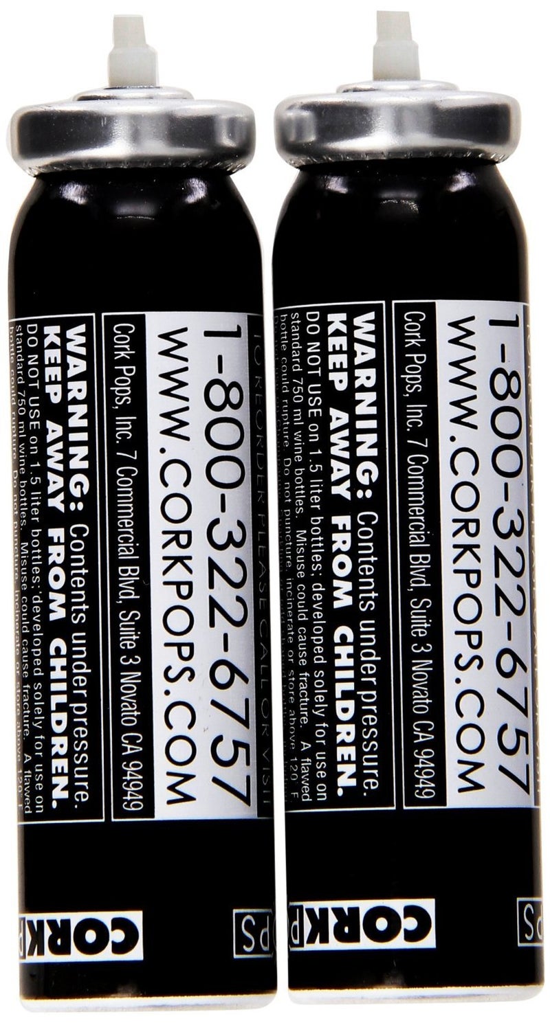 Cork Pops Refill Cartridges â€“ Eco-Friendly, Low-Pressure, Fits All Cork Pops Models, Opens 60-80 Bottles Each, 6 Refills