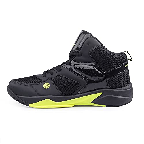 Bacca Bucci® Men's Wager Basketball Shoes with Natural Rubber Sole & Breathable Upper- Black, Size UK10 - Image 4