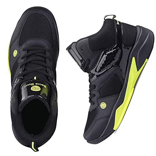 Bacca Bucci® Men's Wager Basketball Shoes with Natural Rubber Sole & Breathable Upper- Black, Size UK10 - Image 5