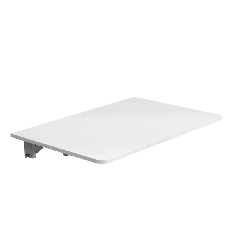 NICEME Wall Mounted Computer Workstation Desk Small Folding Table on the Wall Floating DropLeaf Desk for Study Foldable TV Wall Stand for Small Space Saving White 60x40 cm