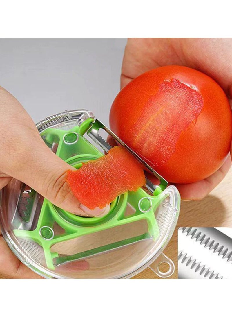 DubaiGallery 3 in 1 Peeler Set [ Multi Style Stainless Steel Peeler ] [ Potato Peeler Apple Peeler ] Perfect for Peeling Vegetables & Fruits  - Image 1