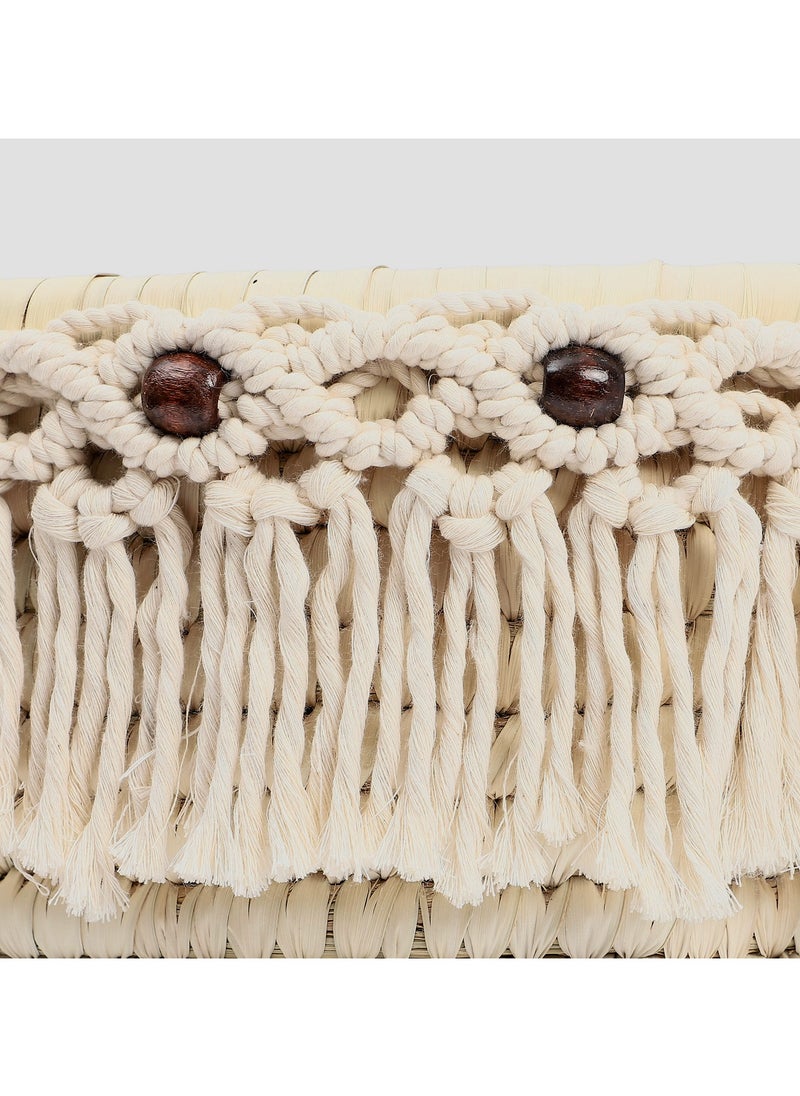 Bazaar Misr - Wicker storage basket macrame - Image 1