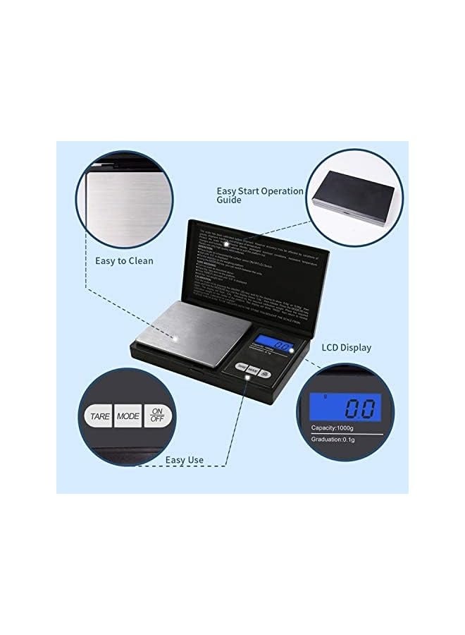 PROMASS Smart Weigh mini Digital Pocket Gram Scale 1000g/ 0.1 Grams Digital Gram Scale/Jewelry Scale/Food Scale/Medicine Scale/Kitchen Scale Multifunctional/Battery Included (1000g/0.1g) - Image 4