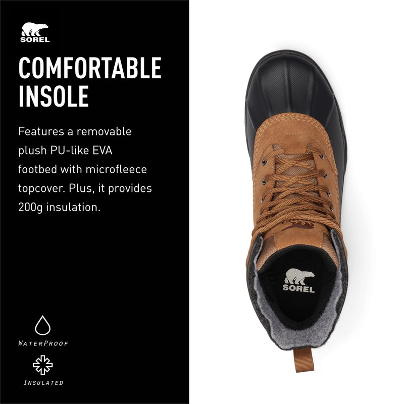 SOREL Men's Buxton Lite Waterproof Boot - Elk, Black - 10.5 - Image 2