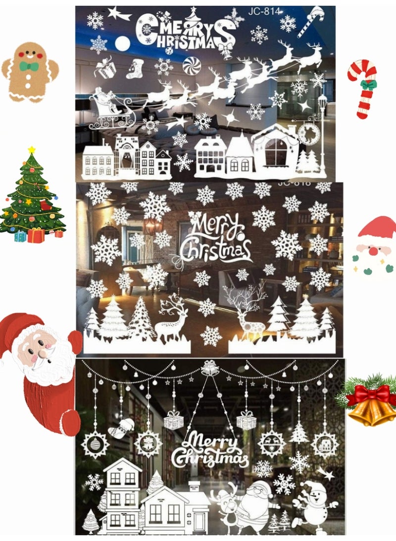 ملصقات نافذة عيد الميلاد - 6 أوراق قابلة لإعادة الاستخدام لتزيين النوافذ على شكل رنة ثلجية لتزيين حفلات عيد الميلاد. ملصقات نافذة على الوجهين لتزيين حفلات عيد الميلاد. - Image 3