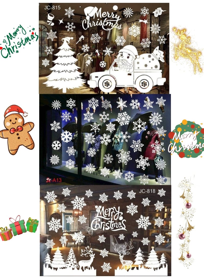 ملصقات نافذة عيد الميلاد - 6 أوراق قابلة لإعادة الاستخدام لتزيين النوافذ على شكل رنة ثلجية لتزيين حفلات عيد الميلاد. ملصقات نافذة على الوجهين لتزيين حفلات عيد الميلاد. - Image 4