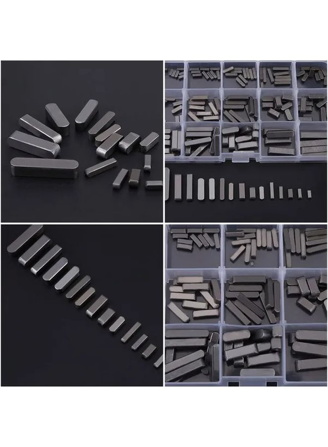 175 Piece Stainless Steel Round Ended Feather Key Assortment 3mm 4mm 5mm 6mm 15 Size Black Parallel Drive Shaft Keys Set For Fasteners Mechanical Industry - Image 4