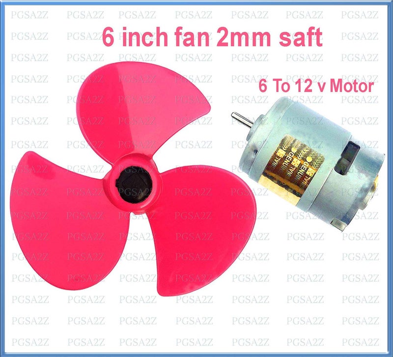 PGSA2Z® DC 3-12V Large Torque Motor Supermodel with High-Speed Motor& 6 inch 3-Blade Fan (Multicolour) - Image 2