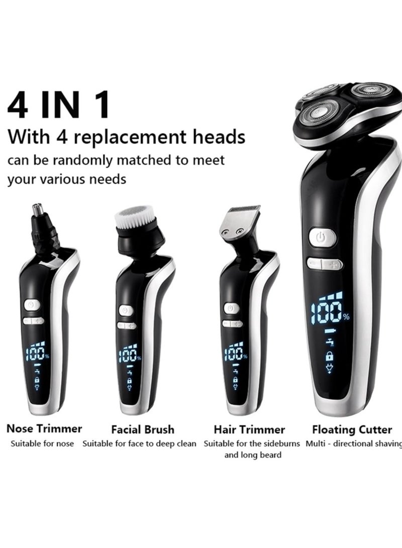 سيوسي ماكينة حلاقة كهربائية للرجال، مجموعة ماكينة حلاقة 4 في 1 للرجال مع ماكينة حلاقة دوارة رباعية الأبعاد، ماكينة قص الشعر، ماكينة تشذيب الأنف، ماكينة تشذيب السوالف وفرشاة تنظيف الوجه - Image 5