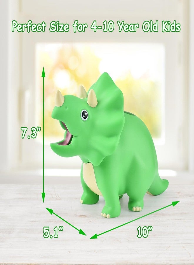 PJDRLLC Dinosaur Piggy Bank for Kids, Unbreakable Plastic Money Coin Bank for Boys and Girls, Great Gifts for Birthday, Easter, Christmas (Green) - Image 4