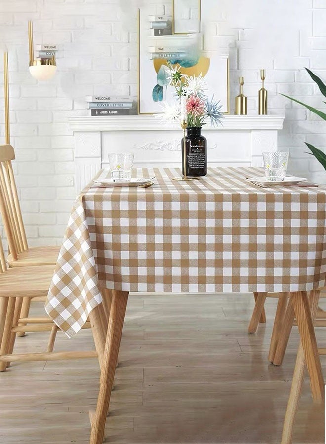 Checkered Rectangle Tablecloth ,PVC Plaid Table Cover,Waterproof,Wrinkle Free,Oilproof,for Kitchen,Dining,Restaurant,Picnic,Camping,Outdoor Dinner,120cmx120cm - Image 1