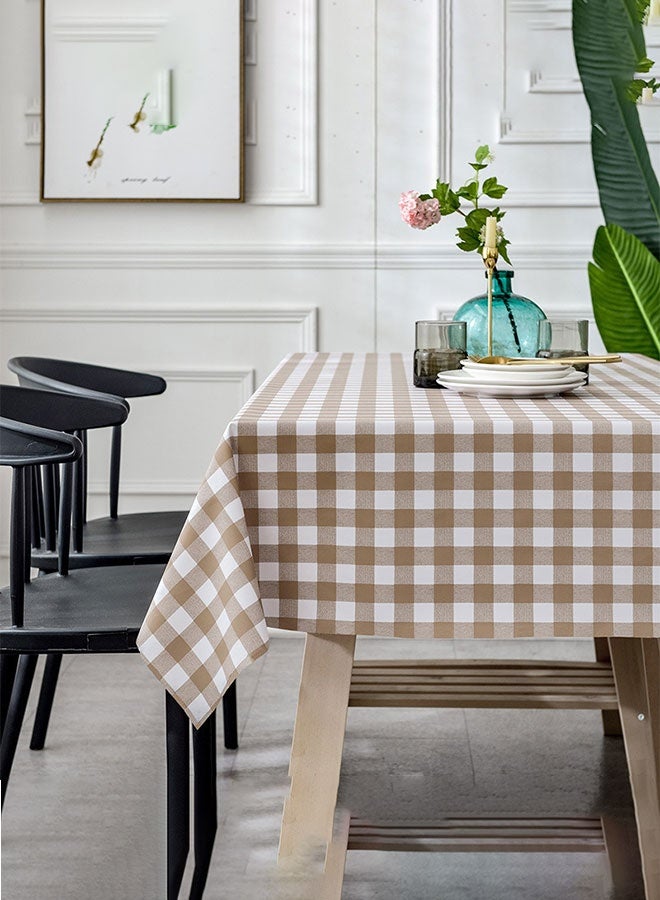 Checkered Rectangle Tablecloth ,PVC Plaid Table Cover,Waterproof,Wrinkle Free,Oilproof,for Kitchen,Dining,Restaurant,Picnic,Camping,Outdoor Dinner,120cmx120cm - Image 3