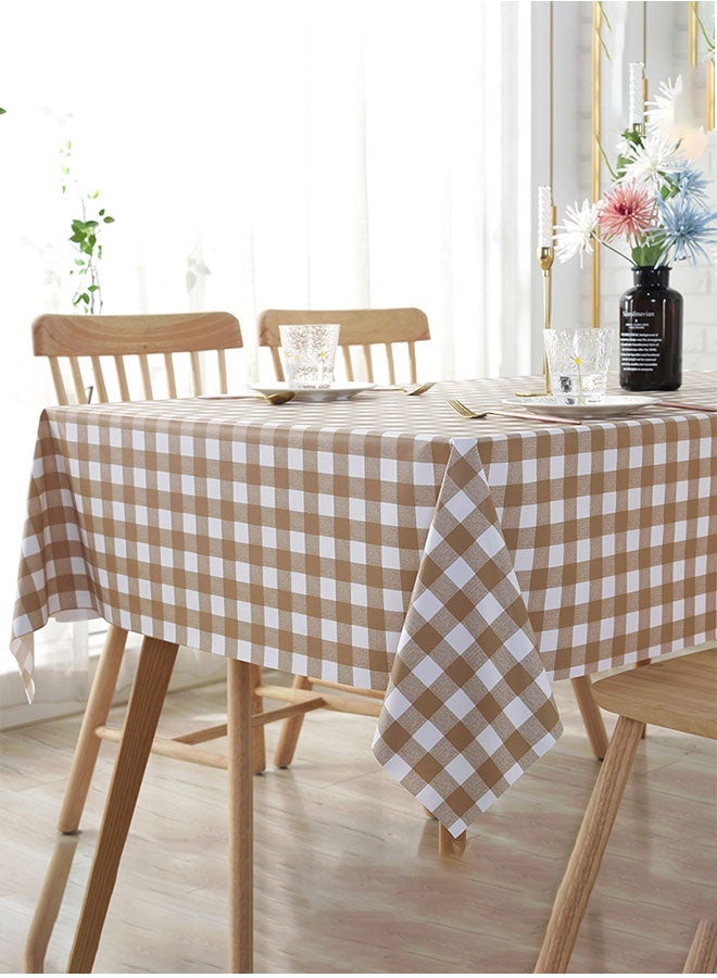 Checkered Rectangle Tablecloth ,PVC Plaid Table Cover,Waterproof,Wrinkle Free,Oilproof,for Kitchen,Dining,Restaurant,Picnic,Camping,Outdoor Dinner,120cmx120cm - Image 2