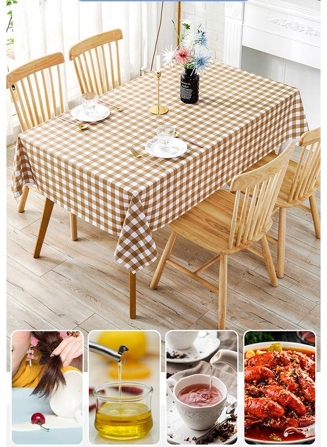 Checkered Rectangle Tablecloth ,PVC Plaid Table Cover,Waterproof,Wrinkle Free,Oilproof,for Kitchen,Dining,Restaurant,Picnic,Camping,Outdoor Dinner,120cmx120cm - Image 4