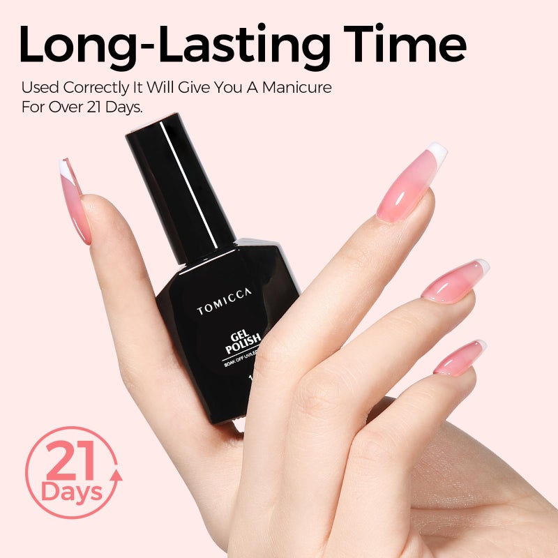 TOMICCA Jelly Pink Gel Nail Polish,15ml Clear Nude Pink Gel Polish,Soak Off Uv Led Cure Neededï¼ŒColor Long Lasting Sheer Translucent Nail Art Manicure French Salon Diy Design Gifts For Woman - Image 5
