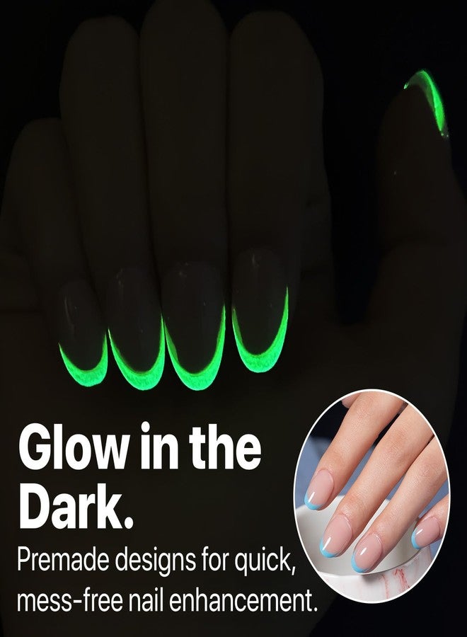 SXC Cosmetics X-Pro Tips French Tip Press On Nails - Bright Pastel Glow in the Dark Series (GLOW118KIT-XS Almond) - Image 2