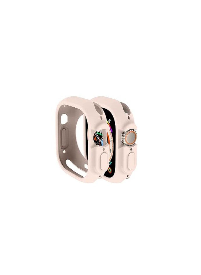 Generic - Compatible with Apple Watch Ultra 49 mm case All-Round Shockproof TPU Silicone Protective Cover Bumper Shock-Absorbing Scratch-Resistant Protective case for Apple Watch Ultra 49 mm pink - Image 1