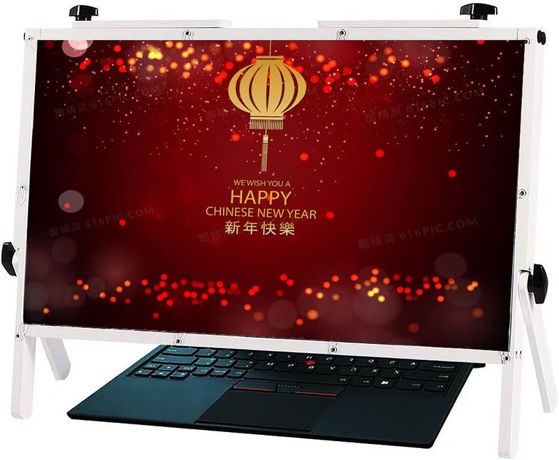 Laptop Screen Magnifier Protector Holder, Portable Computer Magnifying Screen for Laptop Ultra-Clear Blu-ray 5X Magnifying Glass, Version - Image 1
