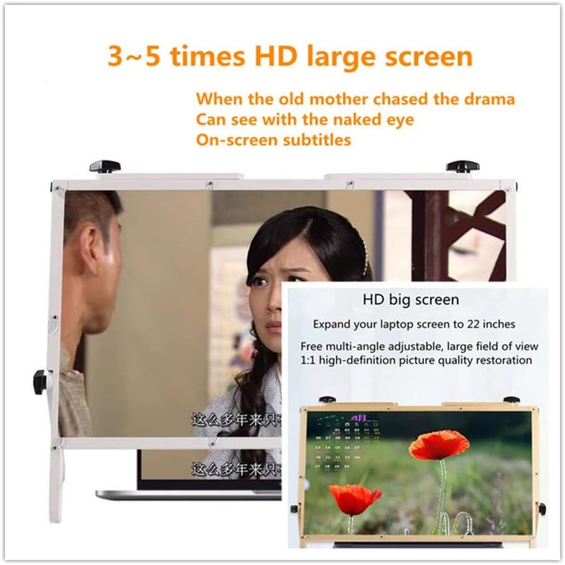Laptop Screen Magnifier Protector Holder, Portable Computer Magnifying Screen for Laptop Ultra-Clear Blu-ray 5X Magnifying Glass, Version - Image 2