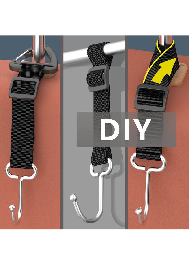 SYOSI Metal Headrest Hooks for Car, Heavy Duty Car Accessories for Purse, Bags, Back Seat Hangers with 100 lbs Capacity - Image 2